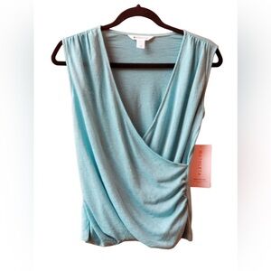 Athleta  Breezy Wrap Tank Size XXS in Blue Yoga Workout Wear Athletic NWT